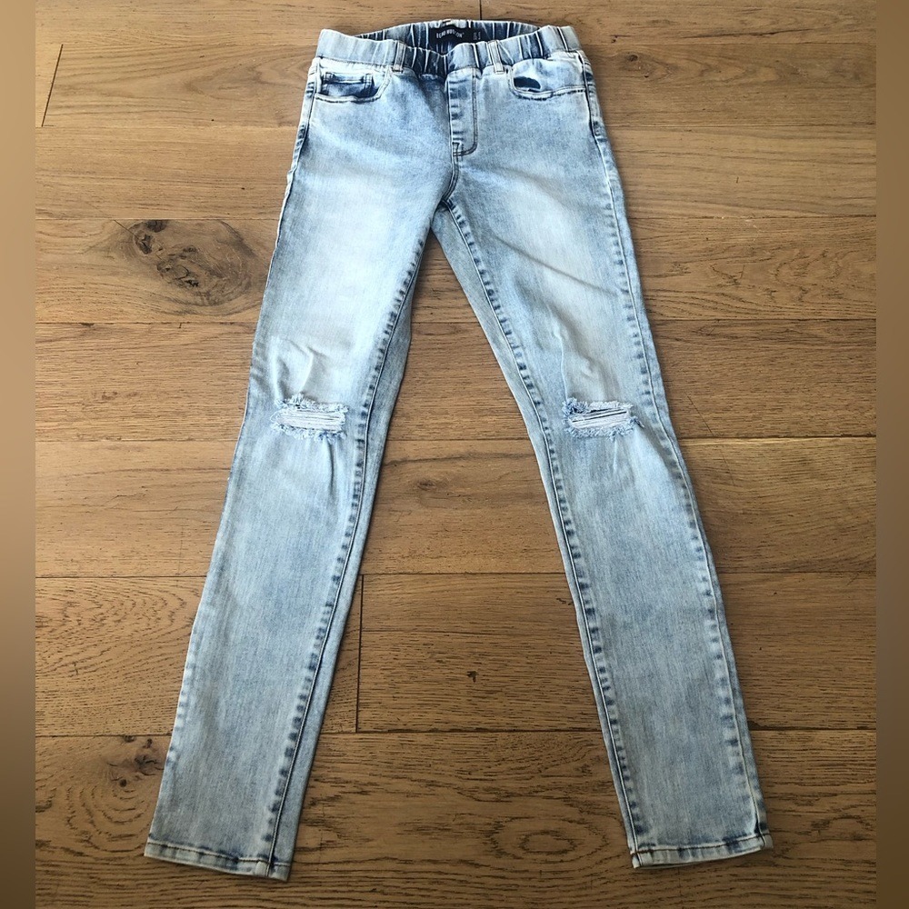 Beau Hudson High‎ Waist Distressed Skinny Jeggings Light Wash Blue Size 6 (851)